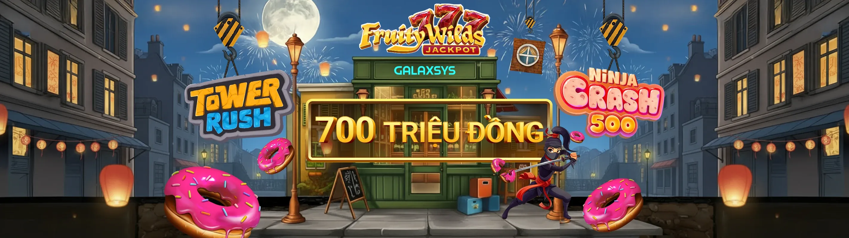 Hình ảnh sảnh game slot okvnd khuyến mãi với biểu tượng nổ hũ vàng óng và người chơi đang trải nghiệm